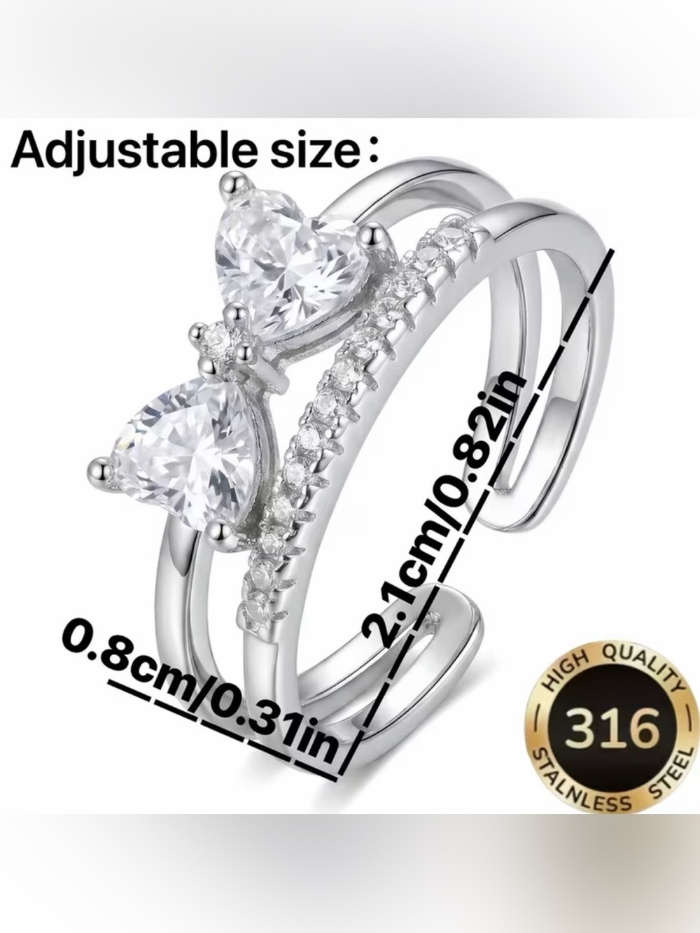Elegant Adjustable Ring with Velvet Box - Picture 7 of 10